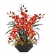 Cymbidium Orchid With Black Vase