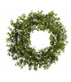 18” Mini Ivy & Floral Double Ring Wreath