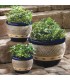 Decorative Outdoor Planters Ceramic Gardening Cobalt Planter Trio