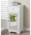 Accent Mirrored Door Side Table/With Cabinet