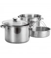 4 Piece Pasta Cooker and Steamer Set